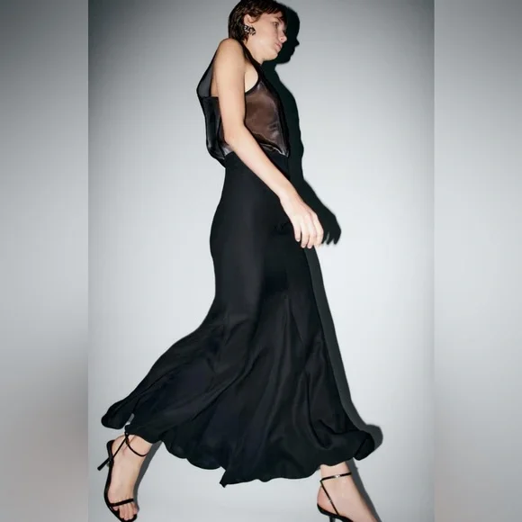 Zara LONG SKIRT ZW COLLECTION. Black. Size S. New with Tags. - Picture 1 of 13